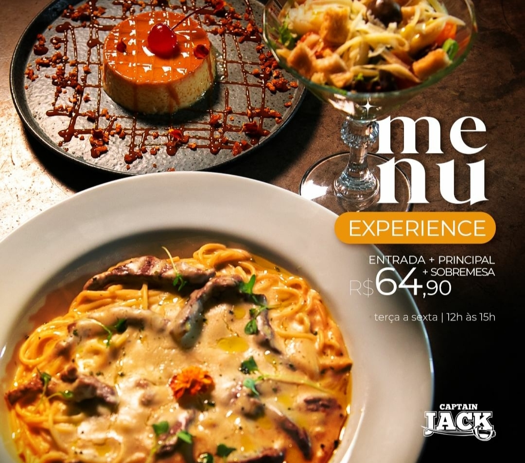 Menu Experience do Capitain Jack