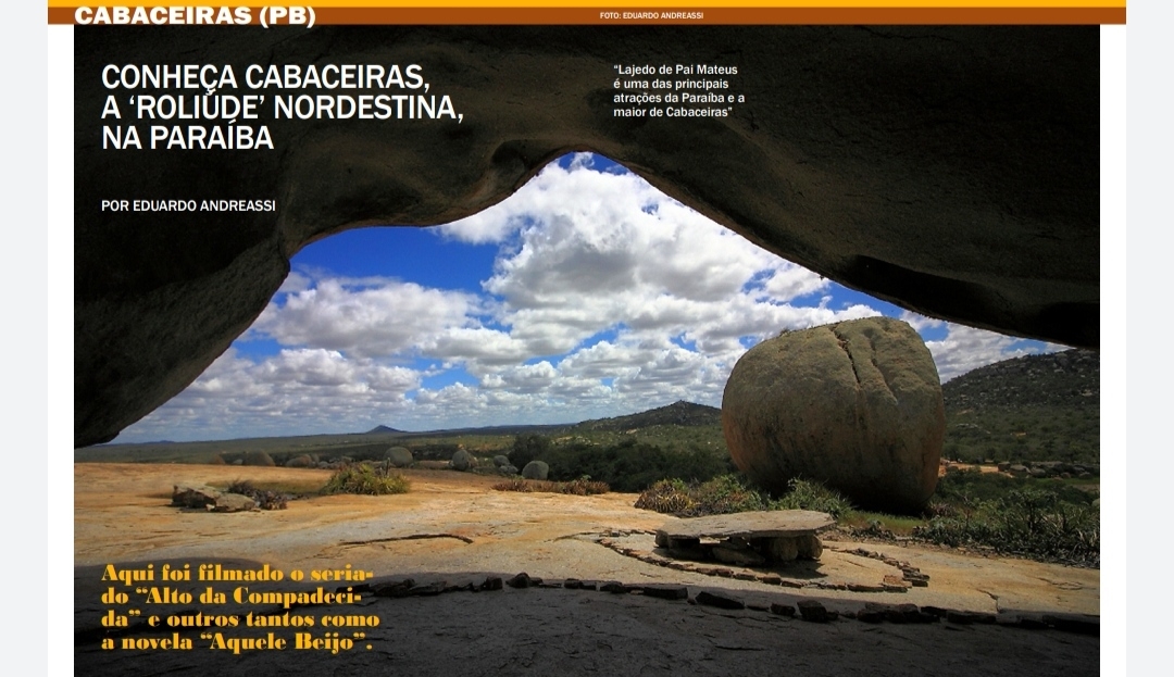 Cabaceiras na revista revista Viagens e Destinos