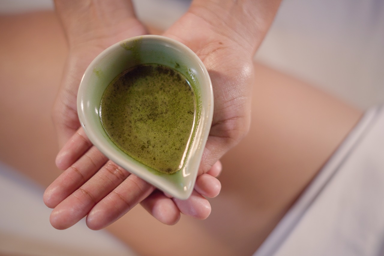 Esfoliação com chá verde